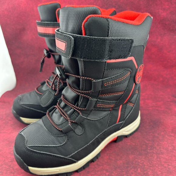 TOTES Other - TOTES SAGE KIDS BLACK RED WATERPROOF WINTER BOOTS BOYS SIZE 2 MED